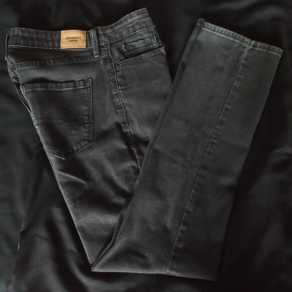 LEVI'S DENIZEN MID RISE SLIM BLACK JEANS - Picture 7 of 8
